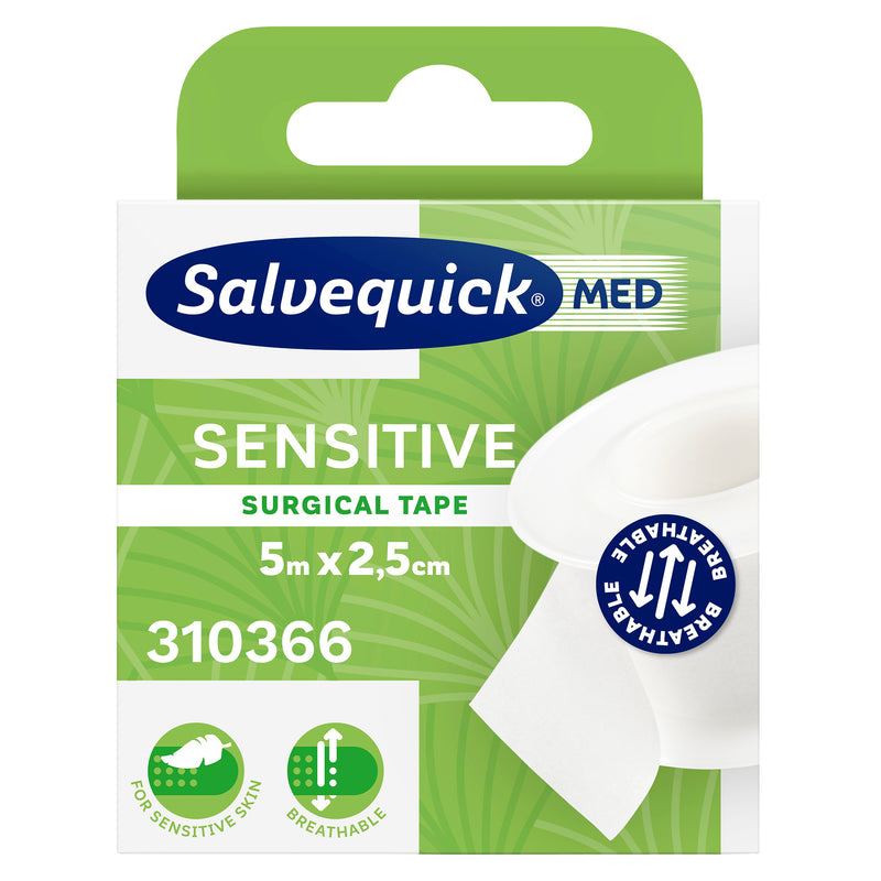 Sensitive Tape | hautfreundliches Fixierklebeband | 5 m x 2,5 cm | atmungsaktiv & hypoallergen | Cederroth 310366