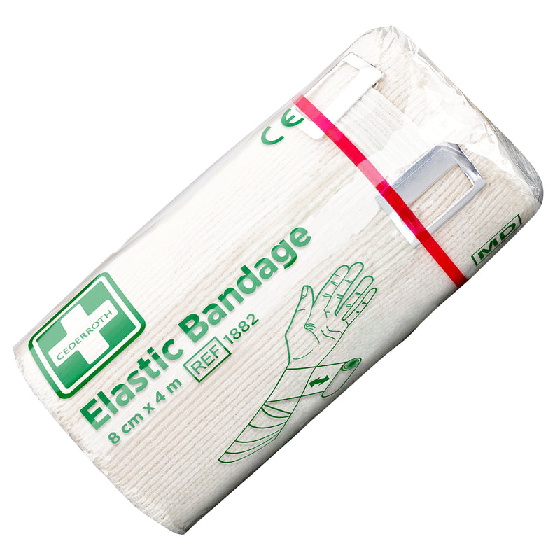 Elastischer Verband | elastische Binde | 4 m x 8 cm | mit Verbandklammern | Cederroth 1882
