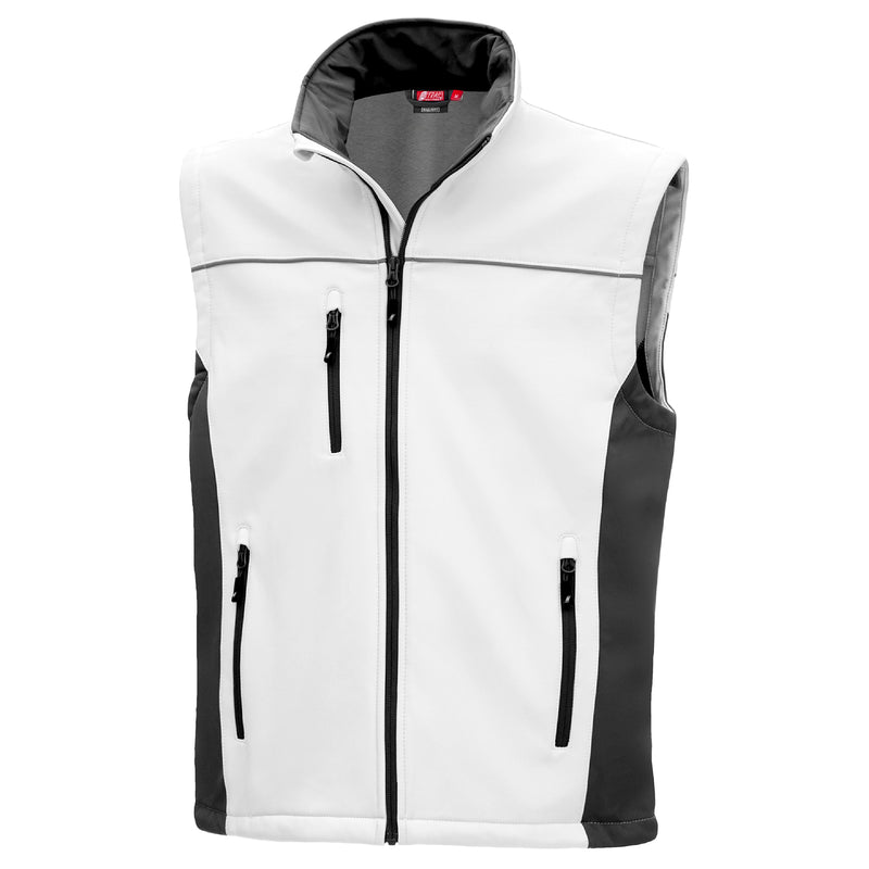 Maler-Softshellweste Weiss | PE | OEKO-TEX® | Regular Fit | wasser- & windabweisend | 310 g/m² | Nitras Motion Tex Light