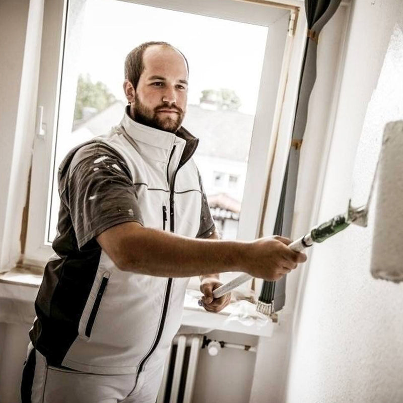 Maler-Softshellweste Weiss | PE | OEKO-TEX® | Regular Fit | wasser- & windabweisend | 310 g/m² | Nitras Motion Tex Light