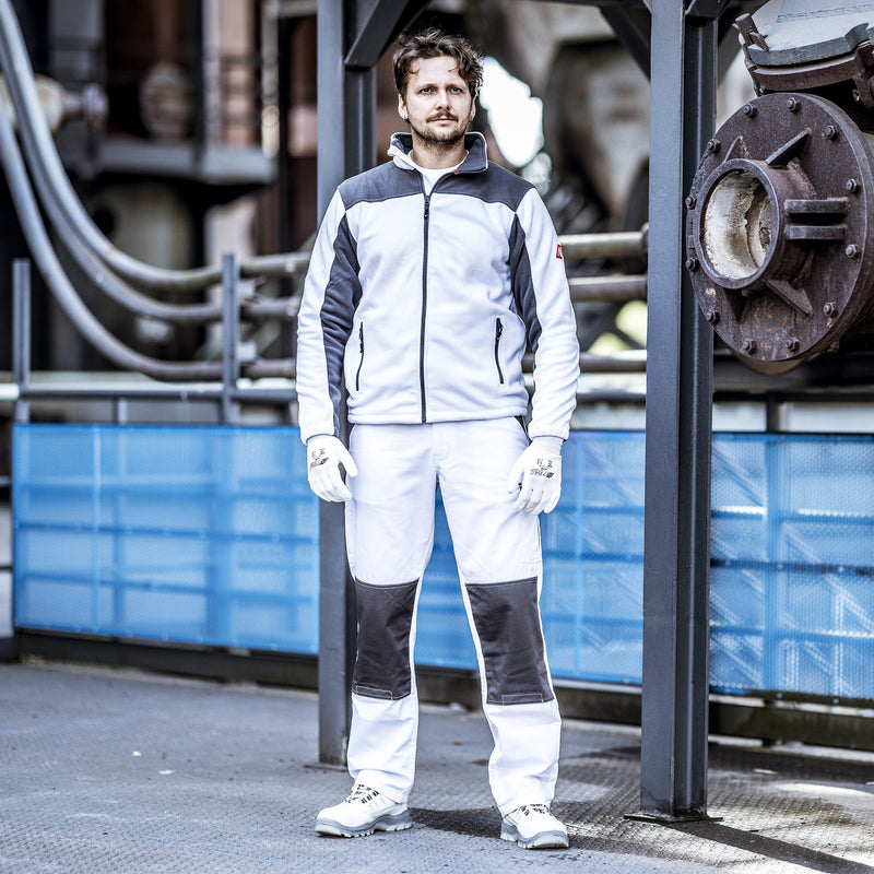 Maler-Fleecejacke Weiss | PE | OEKO-TEX® | Regular Fit | wärmeisolierend | 300 g/m² | Nitras Motion Tex Plus