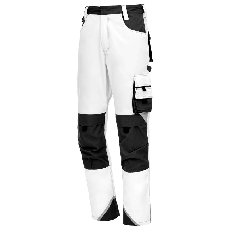Maler-Arbeitshose Weiss | PE/Baumwolle | OEKO-TEX® | Comfort Fit | amtungsaktiv & verstärkt | 280 g/m² | Nitras Motion Tex Plus
