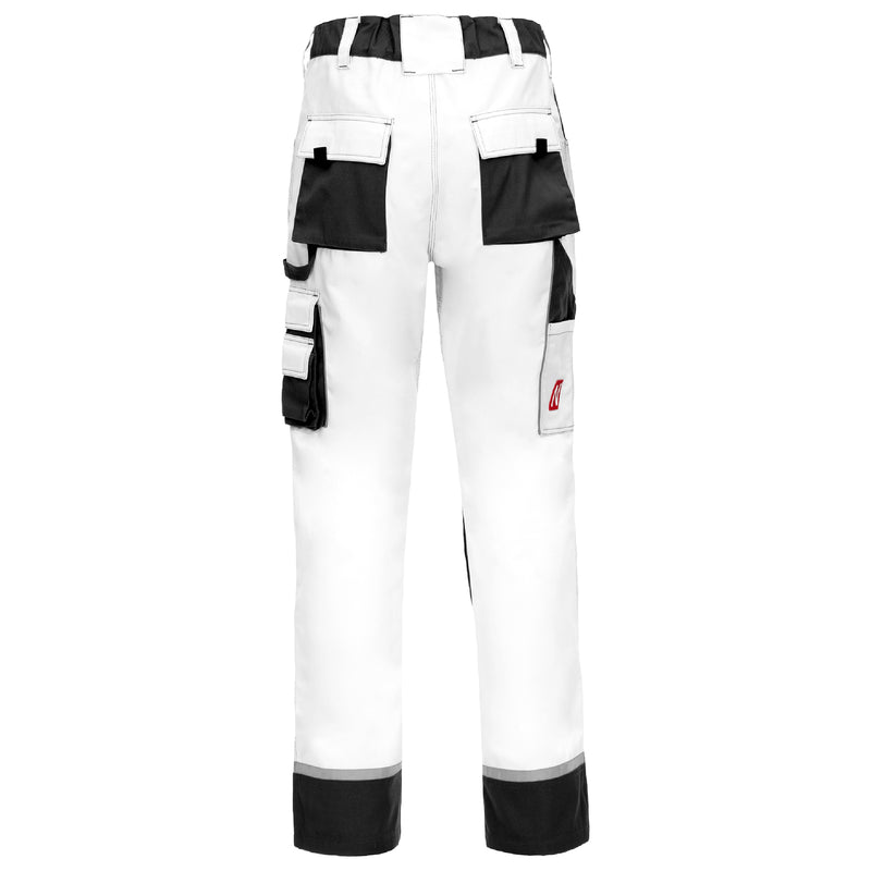 Maler-Arbeitshose Weiss | PE/Baumwolle | OEKO-TEX® | Comfort Fit | amtungsaktiv & verstärkt | 280 g/m² | Nitras Motion Tex Plus