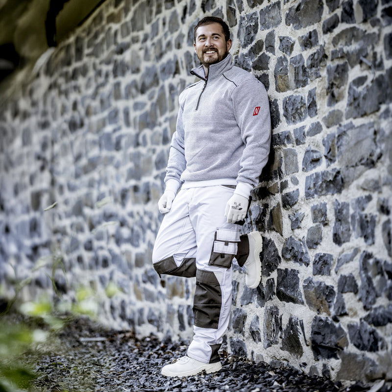 Maler-Arbeitshose Weiss | PE/Baumwolle | OEKO-TEX® | Comfort Fit | amtungsaktiv & verstärkt | 280 g/m² | Nitras Motion Tex Plus