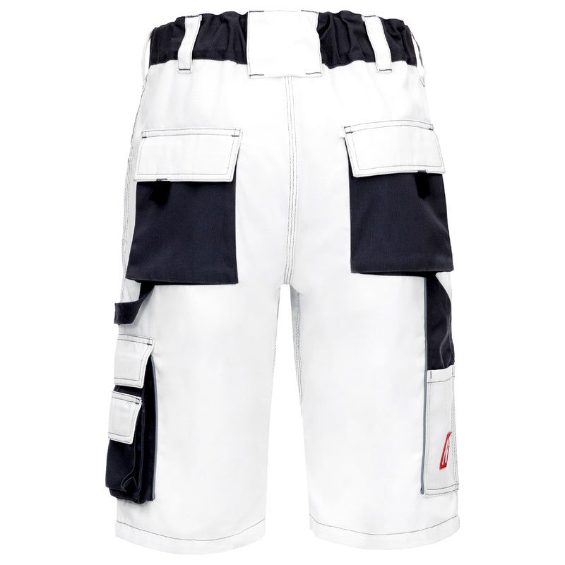 Kurze Malerhose Weiss | PE/Baumwolle | OEKO-TEX® | Comfort Fit | amtungsaktiv | 280 g/m² | Nitras Motion Tex Plus