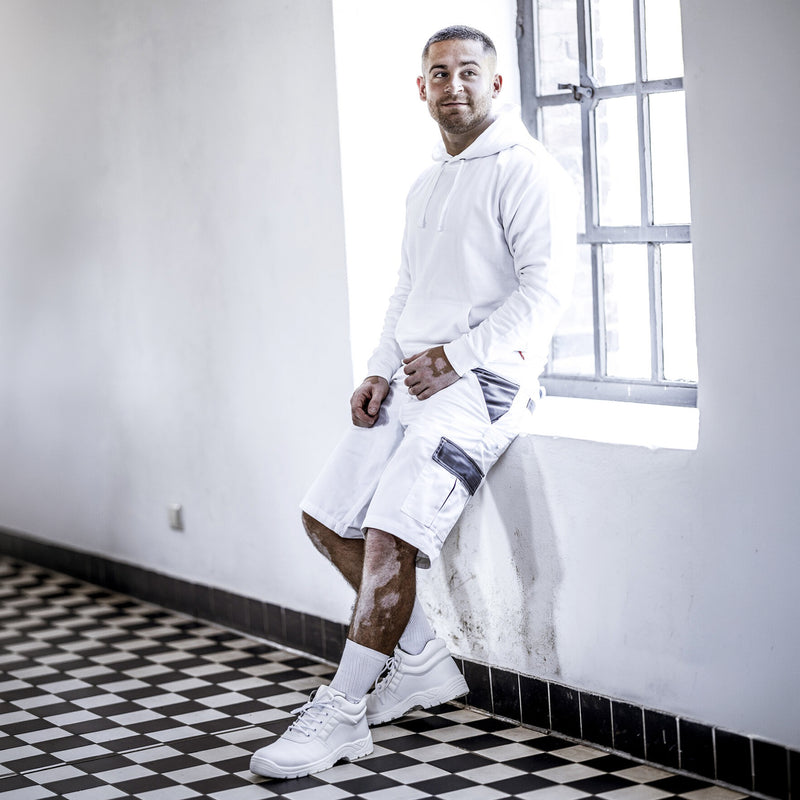 Maler-Hoodie Weiss | PE/Baumwolle | OEKO-TEX® | Regular Fit | 300 g/m² | Nitras Motion Tex Light