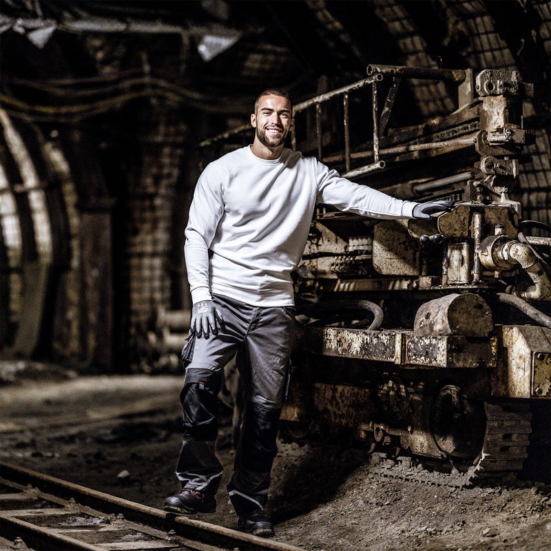 Maler-Sweatshirt Weiss | PE/Baumwolle | OEKO-TEX® | Regular Fit | 300 g/m² | Nitras Motion Tex Light