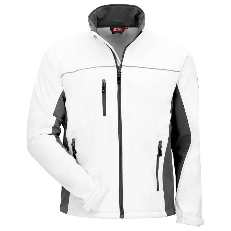 Maler-Softshelljacke Weiss | PE/Elasthan | 10’000 mm WS | OEKO-TEX® | Regular Fit | wasser- & windabweisend | 310 g/m² | Nitras Motion Tex Light