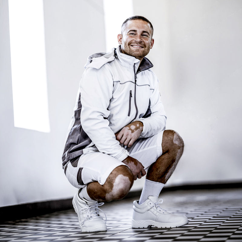 Maler-Softshelljacke Weiss | PE/Elasthan | 10’000 mm WS | OEKO-TEX® | Regular Fit | wasser- & windabweisend | 310 g/m² | Nitras Motion Tex Light