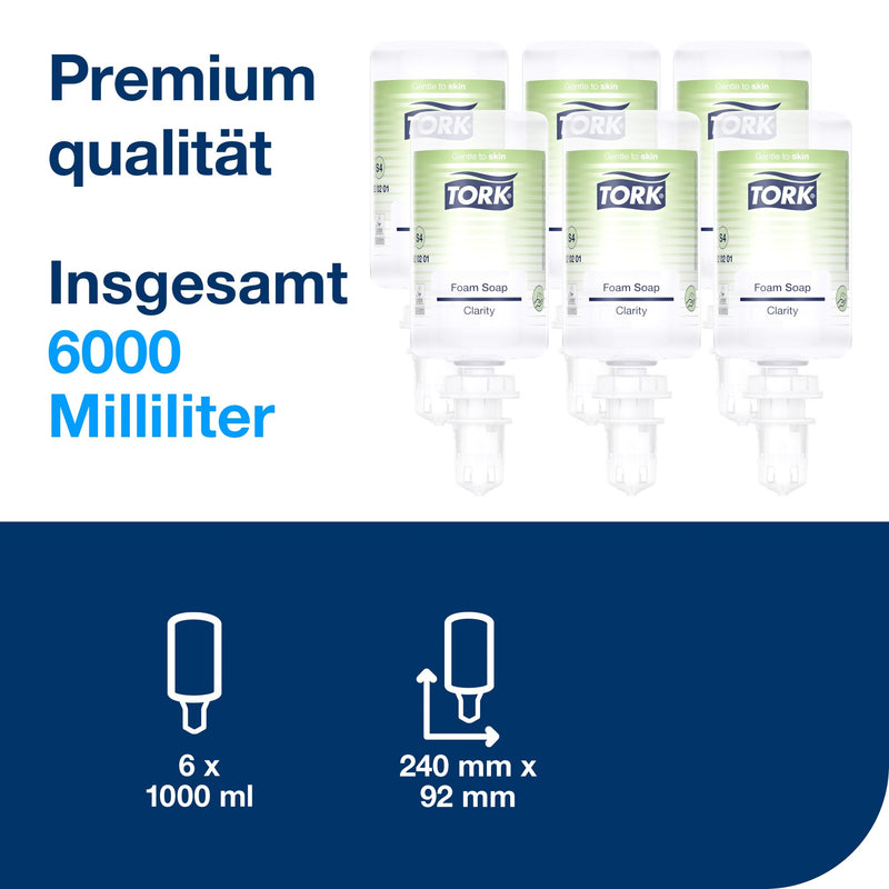 Schaumseife S4 | biologisch abbaubar | transparent | 1000 ml | Premium | TORK 520201