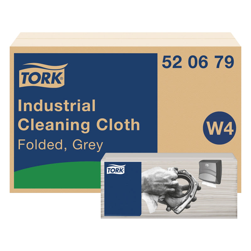 Industrie-Reinigungstücher W4 | Einzelblatt | Grau | exelCLEAN™ Material | 1-lagig | 41,5 x 35,5 cm | 480 Blatt | Premium | TORK 520679