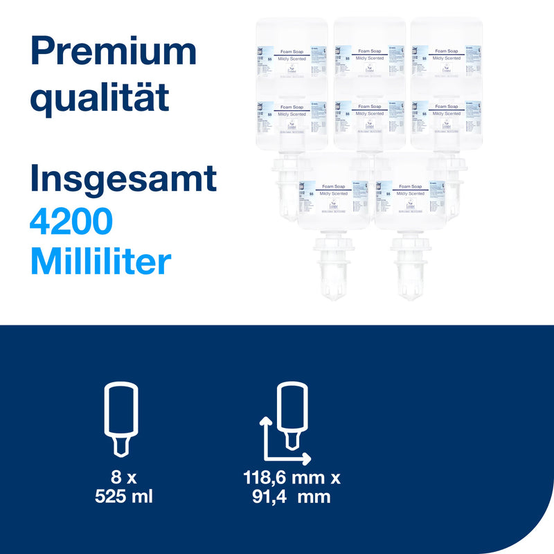Mini Schaumseife S5 | mild duftend | transparent | 525 ml | Premium | TORK 525502