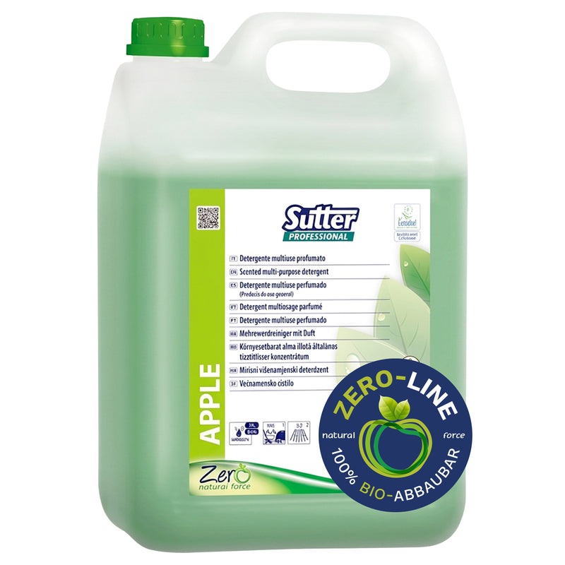 Allzweckreiniger APPLE ZERO | Apfelduft allergenfrei | natürliche Rohstoffe | EU Ecolabel | Sutter Professional