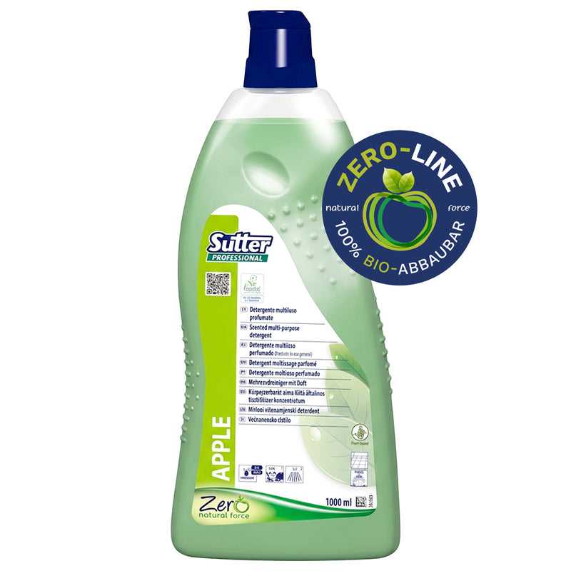 Allzweckreiniger APPLE ZERO | Apfelduft allergenfrei | natürliche Rohstoffe | EU Ecolabel | Sutter Professional