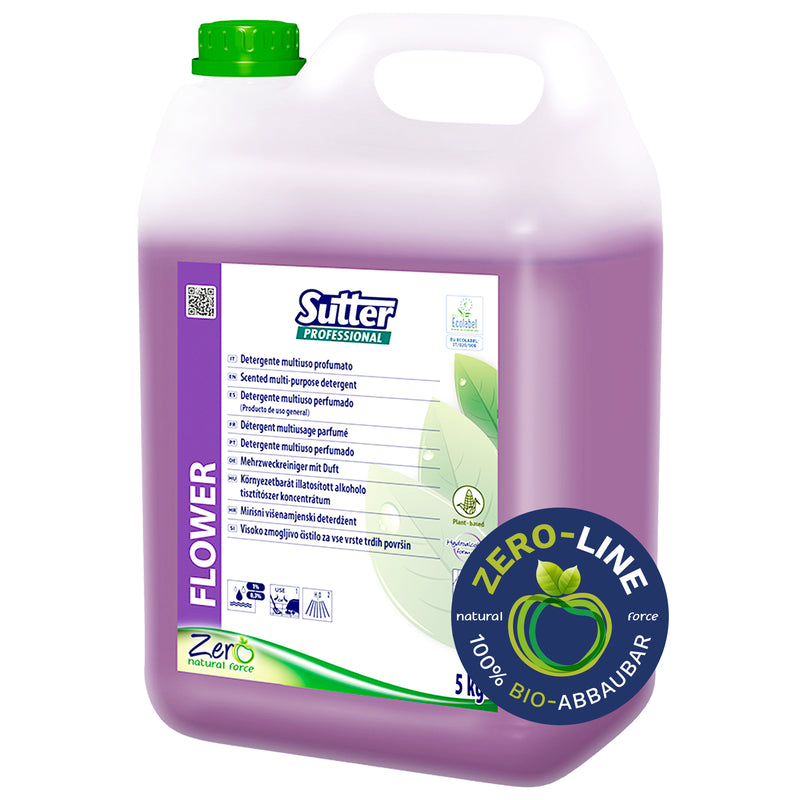 Allzweckreiniger FLOWER ZERO | Blumenduft | natürliche Rohstoffe | EU Ecolabel | Sutter Professional