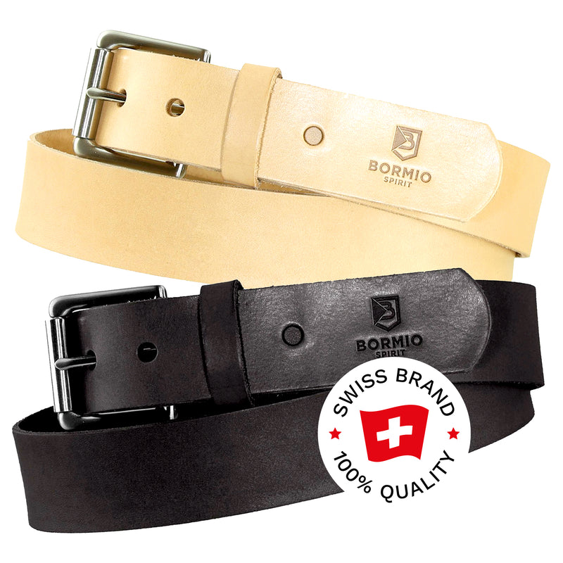 Ledergürtel | Rindsleder 0.3 cm | 14 Lochungen | mit Metallschnalle | Bormio Spirit Unni
