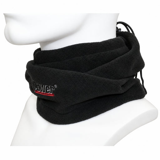 U-Power Schlauchschal aus schwarzem Fleece, als Halswärmer am Modell
