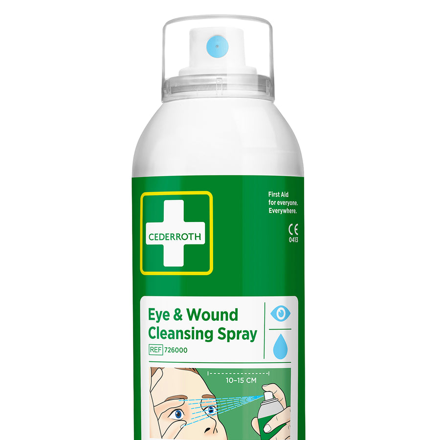 Eye & Wound Cleansing Spray | Augen- & Wundreinigung | 150 ml | sterile Kochsalzlösung 0,9 % NaCl | Cederroth 726000