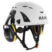KASK SC2 Gehörschutz Gelb, Montagebeispiel am KASK-Helm, Ansicht 4