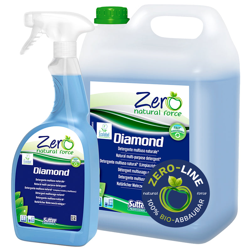 Allzweckreiniger DIAMOND ZERO | Frischeduft | natürliche Rohstoffe | EU Ecolabel | Sutter Professional