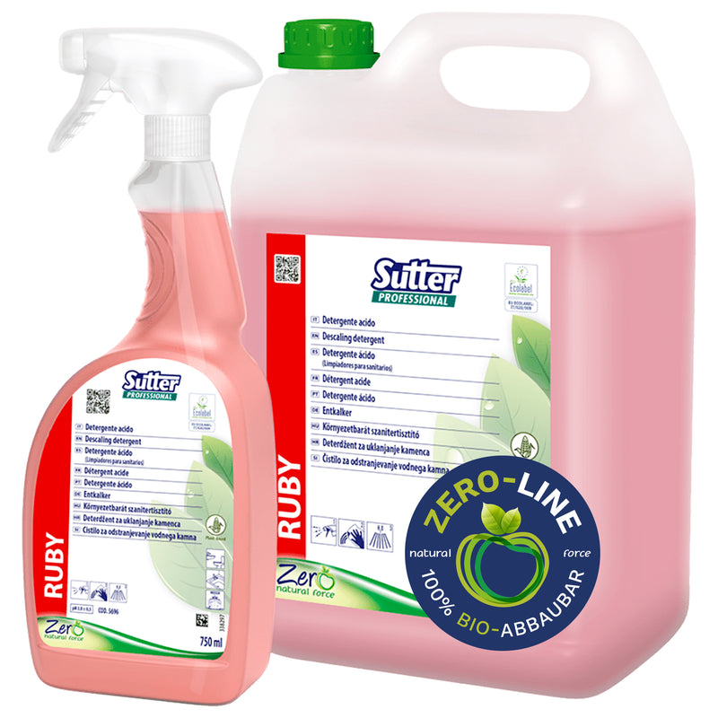Sanitärreiniger RUBY ZERO | natürliche Rohstoffe | EU Ecolabel | Sutter Professional