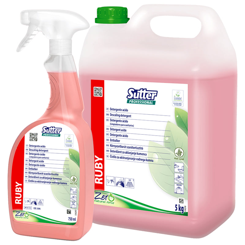 Sanitärreiniger RUBY ZERO | natürliche Rohstoffe | EU Ecolabel | Sutter Professional