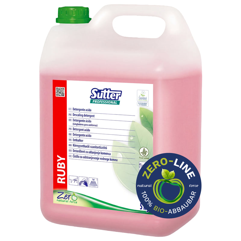 Sanitärreiniger RUBY ZERO | natürliche Rohstoffe | EU Ecolabel | Sutter Professional