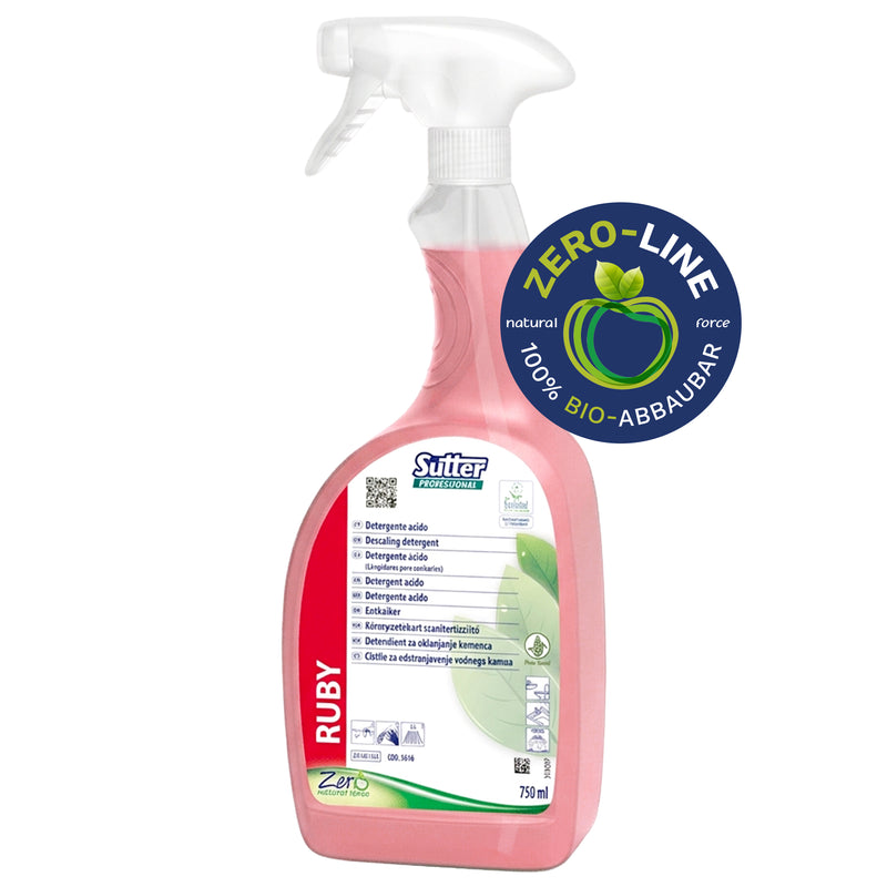Sanitärreiniger RUBY ZERO | natürliche Rohstoffe | EU Ecolabel | Sutter Professional
