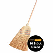 Reisbesen 5/Band | Buchenholzstiel 105 cm | Naturborsten
