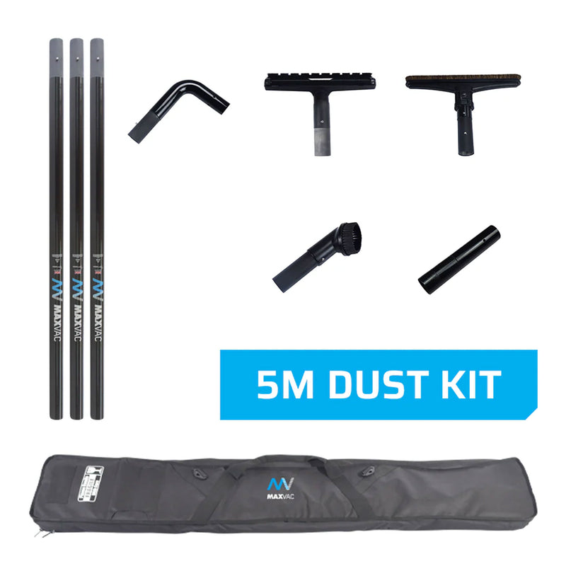 5 m Staubsauger-Set | 3K-Kohlefaser-Saugrohre | für grosse Höhen | Maxvac EasyReach