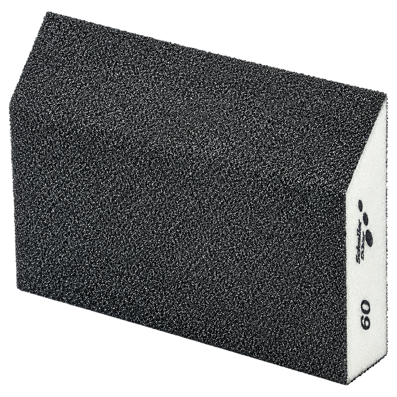 Schleifschwamm 125 × 90 mm / 65 × 25 mm | P60-P220 | Siliciumcarbid | 45° abgeschrägt | Trocken- & Nassschliff | Schuller Eh’klar Softcut Pro