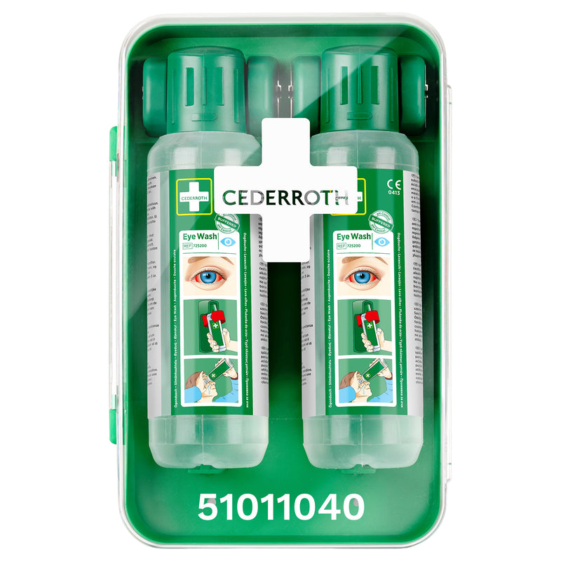 Eye Wash Cabinet | Augenduschen-Wandhalter | mit 2 x 0,5 Liter Augendusche | staub- & wassergeschützt | Cederroth 51011040