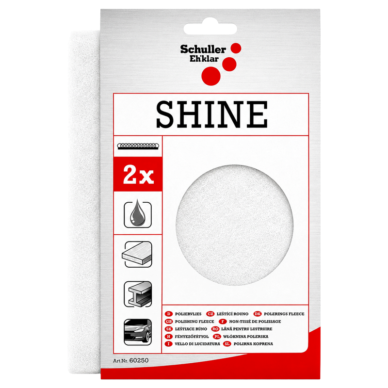 Poliervlies 230 × 150 mm | ohne Schleifkorn | für Reinigung & Politur | Schuller Eh’klar Shine White