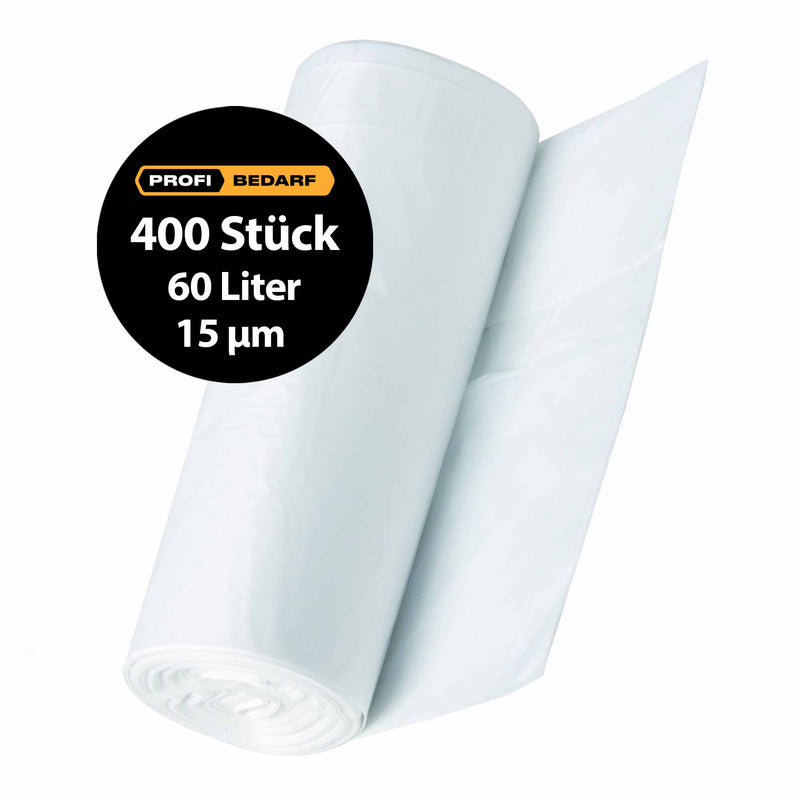 HDPE Abfallsäcke | 60 Liter | 15 µm | 63 x 78 cm | reissfest | hochwertige Schweissung | Schuller Eh`klar SATO 60