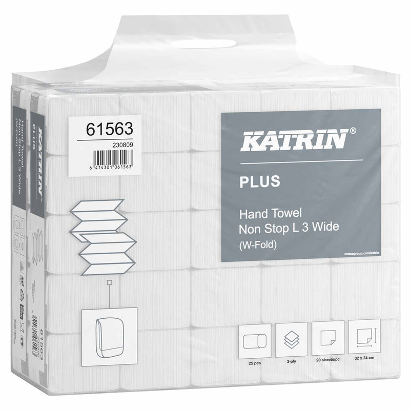 Papierhandtücher W-Falz | 3-lagig | 32 × 24 cm | Katrin Non Stop L3 Wide