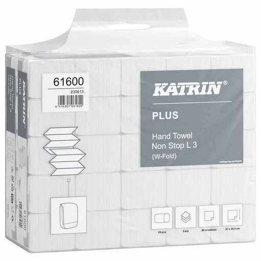 Papierhandtücher W-Falz | 3-lagig | 32 × 20,3 cm | Katrin Non Stop L3