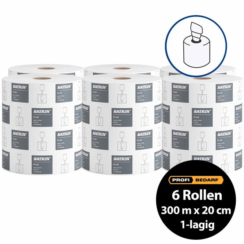 Handtuchrollen | Centerfeed | 300 m x 20,5 cm | 1-lagig | 100% Zellstoff | Katrin M1