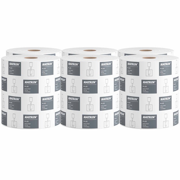 Handtuchrollen | Centerfeed | 300 m x 20,5 cm | 1-lagig | 100% Zellstoff | Katrin Plus M 64403