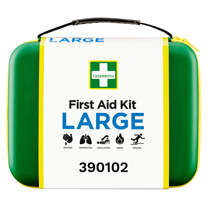First Aid Kit Large | Erste-Hilfe-Set | umfangreich ausgestattet & übersichtlich | für Blutungen, Verbrennungen & Notfälle | Cederroth 390102