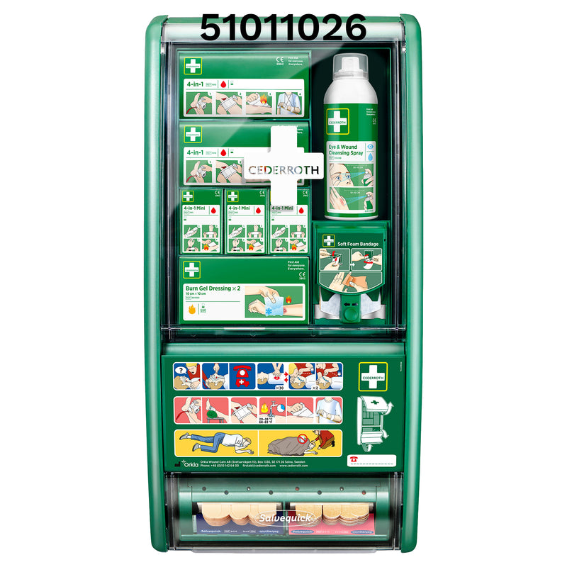 First Aid Station | Erste-Hilfe-Station | übersichtlich & erweiterbar | für Wunden, Verbrennungen & Augenspülung | Cederroth 51011026