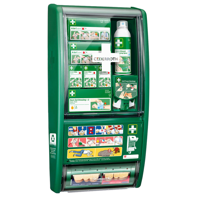 First Aid Station | Erste-Hilfe-Station | übersichtlich & erweiterbar | für Wunden, Verbrennungen & Augenspülung | Cederroth 51011026