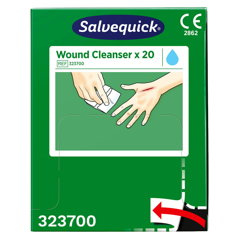 Salvequick Wundreiniger | sterile Reinigungstücher | 20 Stück | für kleinere Wunden | Cederroth 323700
