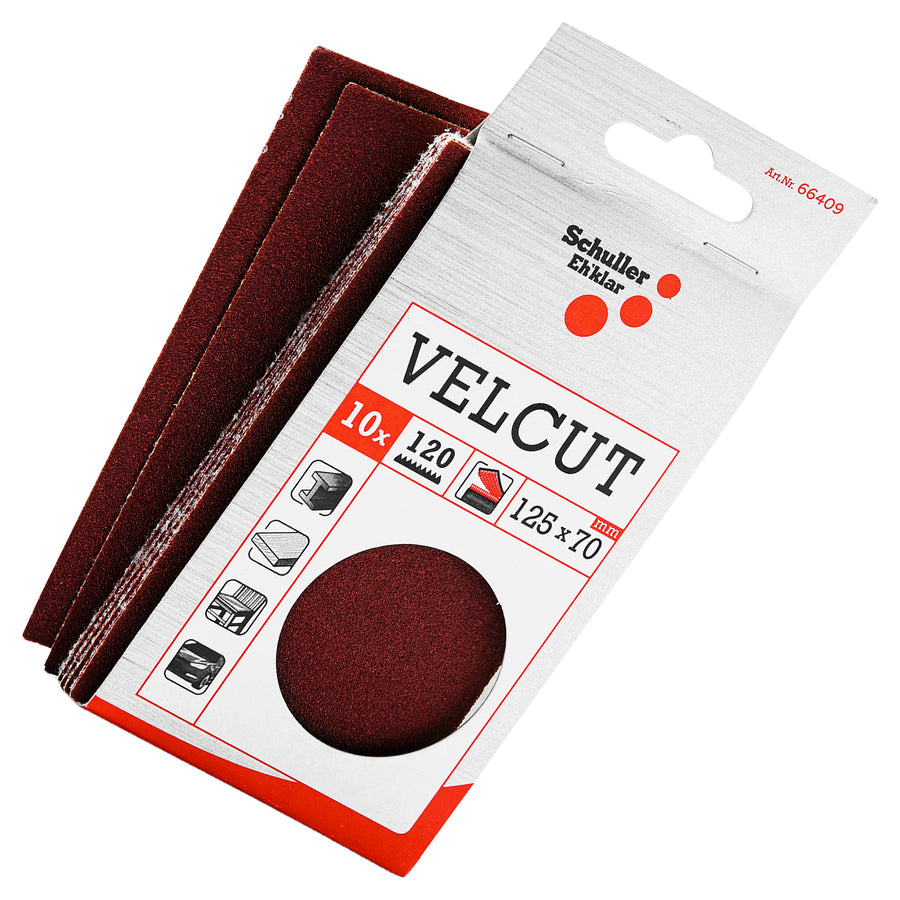 Schleifpapierzuschnitt Velcut | 70 x 125 mm | P40 - P240 | halboffen | Schuller Eh`klar