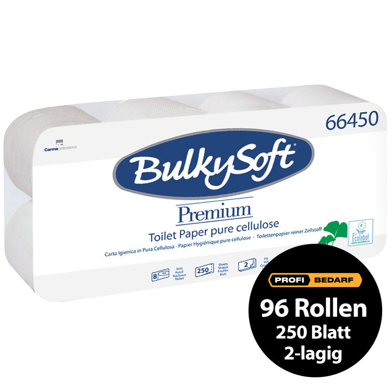 Toilettenpapier | 2-lagig | 100% Zellstoff | schnell auflösend | PEFC zertifiziert | BulkySoft® Classic