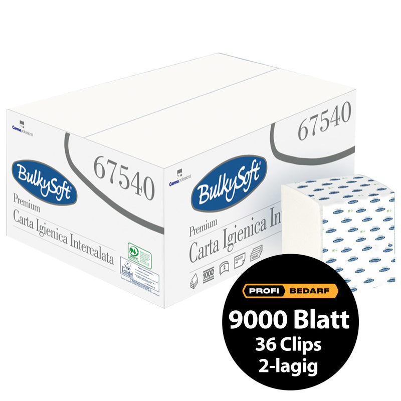 Toilettenpapier Einzelblatt | 2-lagig | 100% Zellstoff | PEFC zertifiziert | BulkySoft® Premium