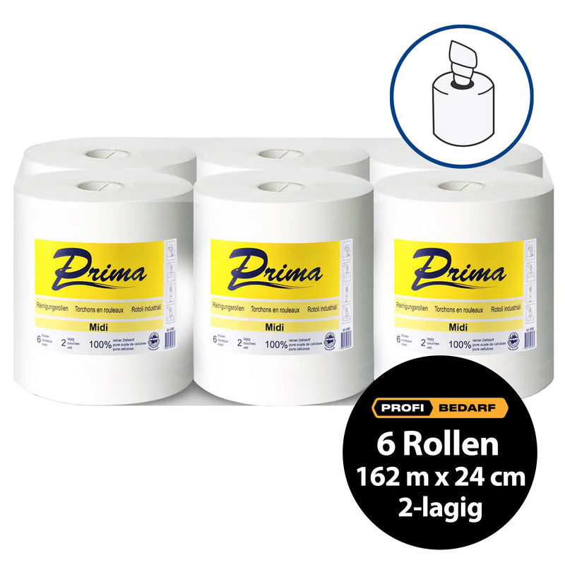 Midi-Reinigungsrolle Prima | 2-lagig | 162 m x 24 cm | 100% Zellstoff