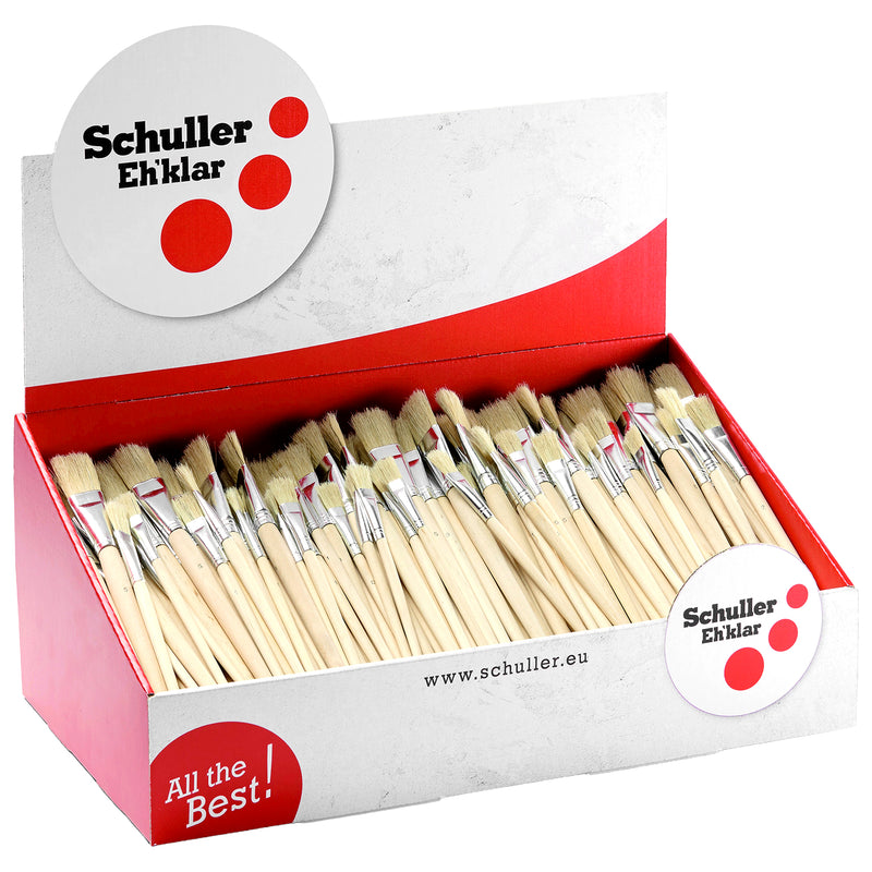 Emaillelackpinsel-Set leicht gewölbt Grösse 0/1/2/3/4/5 | 216-teilig | Stärke 10-20 mm | Holzgriff | verzinkte Zwinge | Borstenmix | Schuller Eh`klar Mercato EP