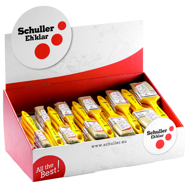 Flachpinsel-Set 20-60 mm | Stärke 12-15 mm | 72-teilig | Kunststoffgriff | verzinkte Zwinge | Borstenmix | Schuller Eh`klar Mercato M