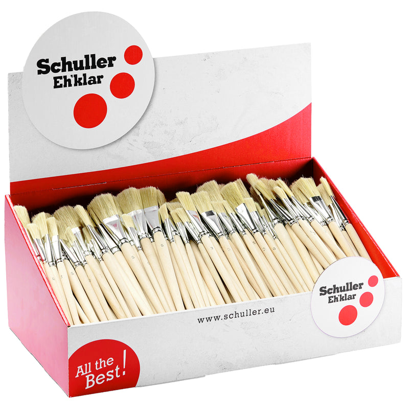 Emaillelackpinsel-Set Grösse 0-5 | 216-teilig | Holzgriff | Edelstahlzwinge rostfrei | Borstenmix | Schuller Eh`klar Maestro EP