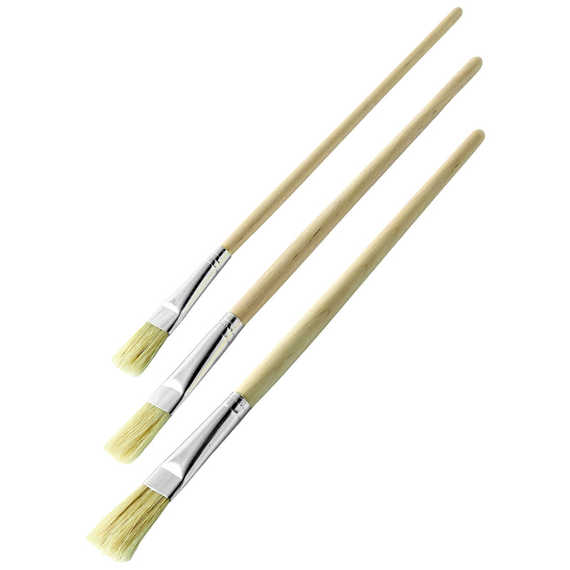 Emaillelackpinsel-Set leicht gewölbt Grösse 0/1/2 | 3-teilig | Stärke 10-14 mm | Holzgriff | verzinkte Zwinge | Borstenmix | Schuller Eh`klar Mercato EP